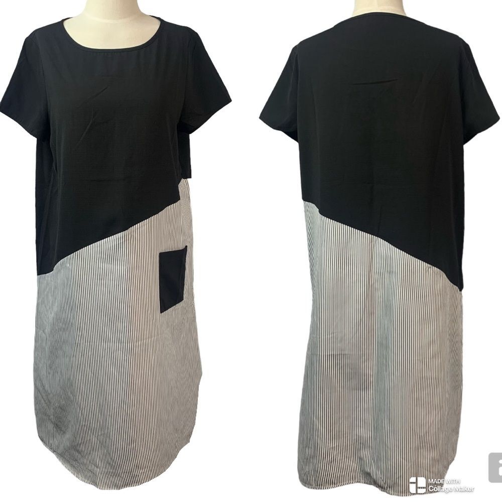 Emery Rose Colorblock Striped Pattern Patch Pocke… - image 2